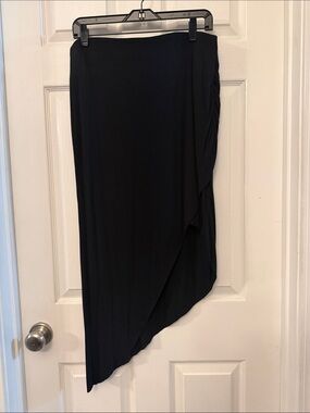 BCBGeneration Black Asymmetrical Draped Skirt